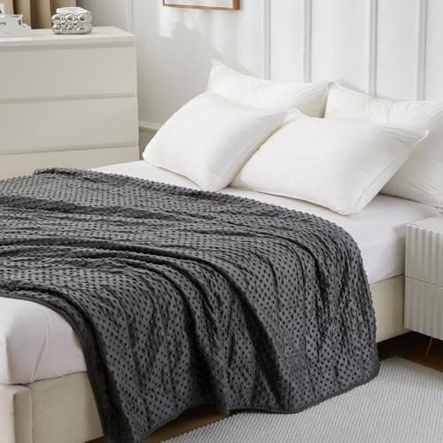 Weighted Blanket for Adults, Comfortable and Soft Throw Weighted Blanket with Premium Glass Beads for All Season 15 lbs 60"x80", Dark Grey 6
