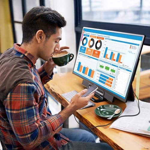 24" Large Portable Monitor, 1080P FHD 100Hz Laptop Screen Extender, 125% sRGB IPS Monitor Extender, USB C HDMI Office Gaming with Detachable Stand, Travel monitor for Window MAC Phone Xbox Switch 4