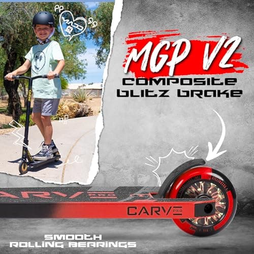 Madd Gear Carve Elite Complete Trick - Aircraft Grade Aluminum Stunt Scooter for Kids 8 Years and Up - Best Pro Scooter for Beginner/Intermediate Boys and Girls (Black) 5