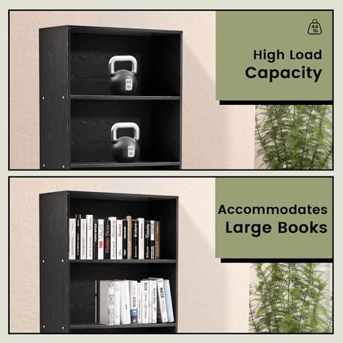 GRUSIGN 71" Tall 6-Tier Bookshelf, Large Open Display Bookcase with Ample Storage, Floor Standing Book Shelf for Living Room, Home Office, Bed Room, Black 6