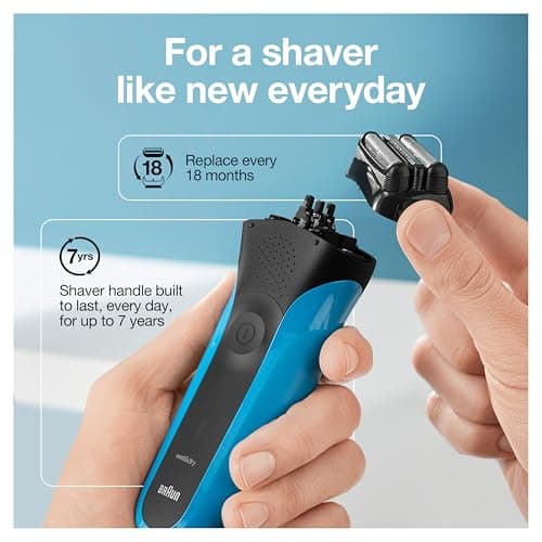 Series 3 310s Wet & Dry Electric Shaver for Men/Rechargeable Electric Razor, Blue 10