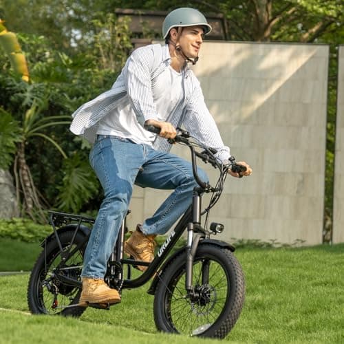 URLIFE 20"*3.0 Fat Tire Electric Bike for Adults, 28MPH 48V, 80-Mile, 7-Speed & Suspension, Adjustable Seat for Adults and Teens, UL 2849 (Black) 7
