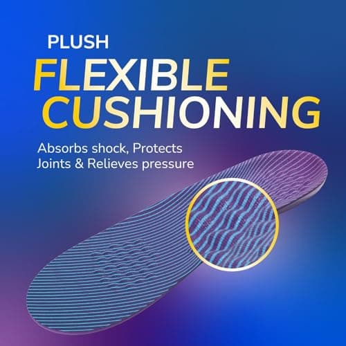 Dr. Scholl's Walk Longer Insoles for Men - Comfortable Plush Foam Cushioning Inserts for Walking, Hiking, and Standing on Feet All-Day with Arch Support - Walk 50% Longer Without Muscle Fatigue 7