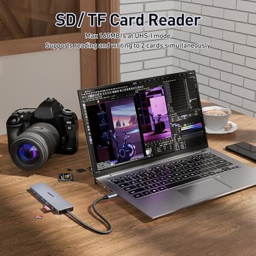 BENFEI USB C HUB 7-in-1 with HDMI(4K@60Hz,Certified), 100W Power Delivery, 3*USB 3.0, SD/TF Card Reader(160MB/s) Compatible with iPhone 15 Pro/Max, MacBook, iPad Pro, iMac, S23, XPS17 5