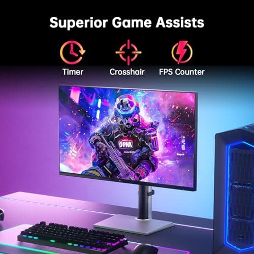 KTC 27 Inch White Gaming Monitor 300Hz/320Hz, QHD 1440P Fast IPS Computer Monitor with Adaptive FreeSync, HDR400, Height/Pivot/Swivel/Tilt Adjustable, DP&HDMI, H27E6 7
