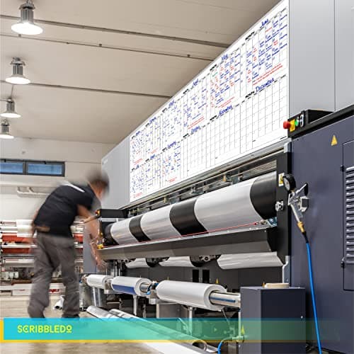 Extra Large 100"x36" Dry Erase Monthly Planner – 12-Month Whiteboard Calendar Includes 6 white Board Markers Eraser Push Pins & Mounting Tape 9