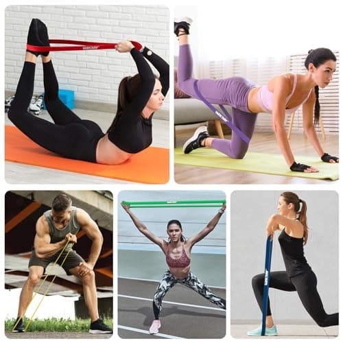WIKDAY Resistance Bands for Working Out, Exercise Bands, Workout Bands, Pull Up Assistance Bands for Body Stretching Training Physical Therapy Muscle Training for Men & Women Multicolour (8-100lbs) 7