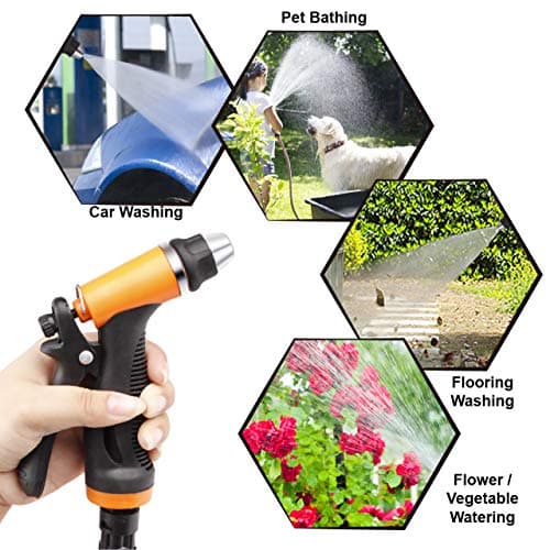 Bang4buck Portable Intelligent Electric Pressure Washer Pump 100W 160 PSI 12V Portable Pressure Powerful Washing Kit with 21.3 Feet PVC Hose for Home, Car, Garden, Projects (100 W-Black Hose) 9