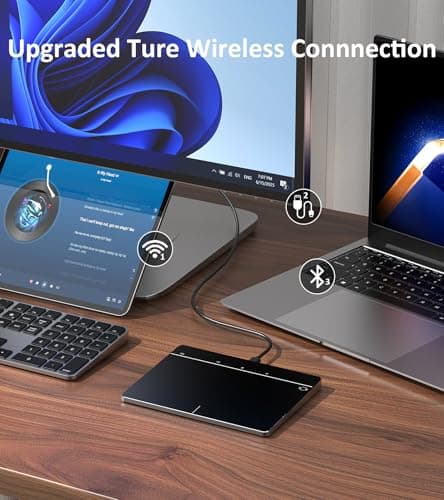 Wireless Bluetooth Trackpad for Windows 10 & 11, 3-in-1 Connectivity Modes, High Precision Control, Portable Multi-Touch Gestures touchpad for PC & Laptop (Black) 7