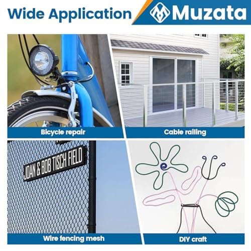 Muzata Cable Cutter Wire Cutter Heavy Duty Up to 1/8" 5/32" Stainless Steel Aircraft Wire Rope for Deck Railing Metal Fence Bicycle Brake Bike DIY Project CR12 5