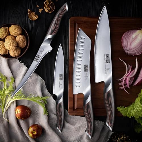 HOSHANHO 16-Piece Knife Set, Japanese High Carbon Stainless Steel Kitchen Knife Set, Ultra Sharp Chef Knife Block Set with Sharpener 6