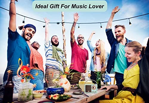 Dosmix Retro Bluetooth Speaker, Vintage Decor, Small Wireless Bluetooth Speaker, Cute Old Fashion Style for Kitchen Desk Bedroom Office Party Outdoor,Birthday Gifts for Women Teenage 8
