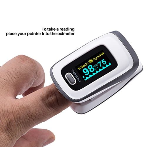 MeasuPro Instant Read Digital Pulse Oximeter, Oxygen Sensor and Pulse Rate Monitor with Alarm Setting, Color OLED Display and Carry Case, CE 8