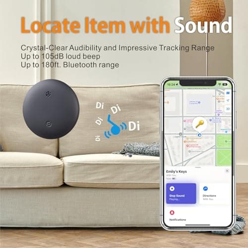 Reyke Smart Tag, Air Tracker Luggage Tracker, Works with Apple Find My (iOS Only), Item Locator for Key, Luggage, Backpack, Wallet, IPX6 Waterproof, 4 Pack 6
