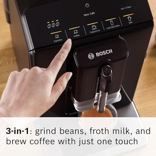 Bosch 300 Series Fully Automatic Espresso and Coffee Machine – One Touch Milk Drinks, Built-In Ceramic Grinder, In-Cup Frother, Easy Clean and Descale, Black TIU20109 6