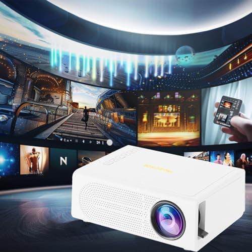 Mini Projector, 1080P HD Portable Projector Movie Video Projector Compatible with HDMI/USB/AV/Memory Card/5V-2A, Wired Phone Same Screen, Apartment Must Haves, Mini Tv, Cool Stuff forfor Women Men 6