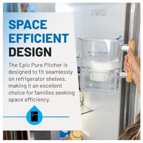 Epic Water Filters Pure Filter Pitchers for Drinking Water, 10 Cup 150 Gallon Filter, Tritan BPA Free, Removes Fluoride, Chlorine, Lead, Forever Chemicals (White & Bamboo) 6