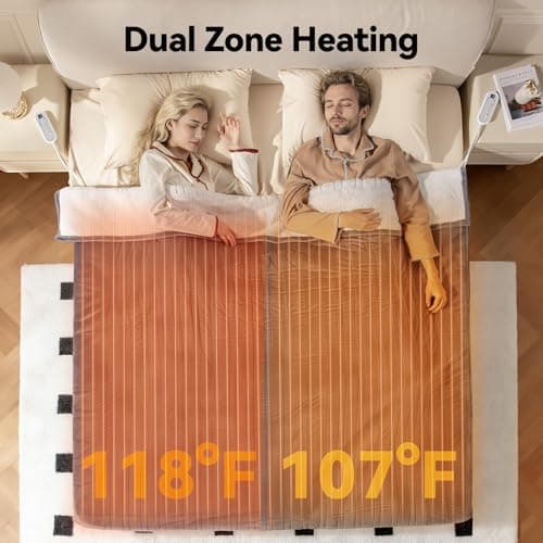 Heated Blanket Electric King - Dual Control Ultimate Safety with Dual-Core Tech, ETL Certified, 100x90", 10H Auto Off, 8 Heat Levels, Dual-Sided Flannel & Sherpa, Ideal for Spacious King Size Beds 2