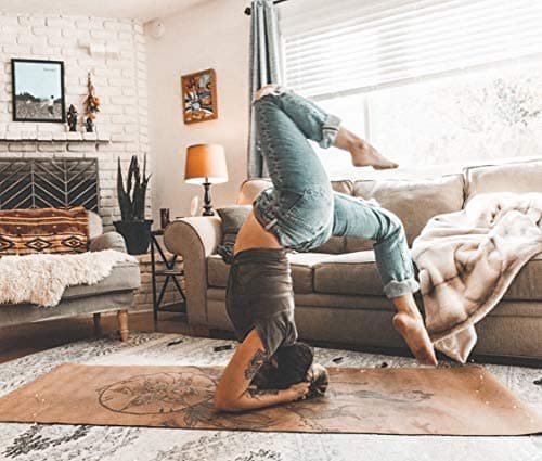 Shakti Warrior Akasa cork yoga mat - Artist Designed, Premium eco friendly mats, Non Slip, Non toxic, Great For Regular & Hot Yoga, Pilates and Workouts (72 inch x 24 inch x 3mm thick) 8