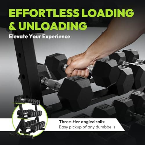 HANDBODE 3-Tier Dumbbell Rack, 1000 lb Large Capacity, Heavy Duty Weight Storage Rack for Home Gym 6