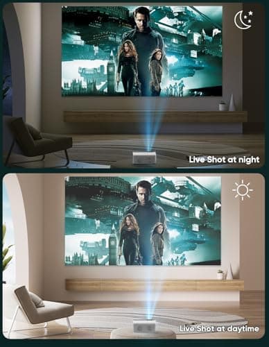 TMY Mini Projector, Native 1080P Projector with WiFi and Bluetooth, 4K Supported Portable Projector, Movie Projector Compatible with TV Stick Smartphone/HDMI/USB, indoor & outdoor use 8