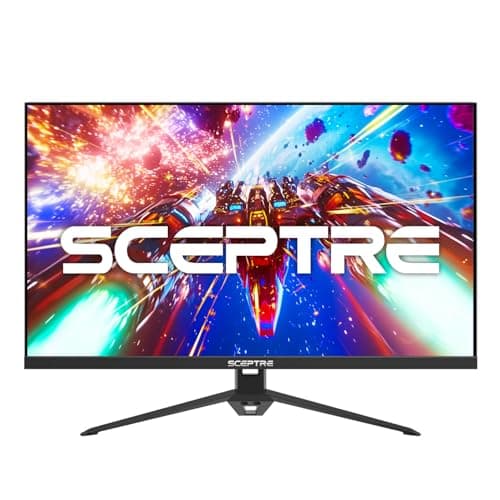 Sceptre New 27-Inch Gaming Monitor, FHD 1080p, Up to 180Hz, 1ms, DisplayPort, HDMI x3, FreeSync, FPS/RTS, 100% sRGB, Built-in Speakers, Machine Black (E275B-FPT165 Series, 2026)