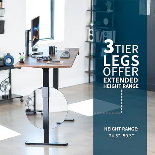 VIVO Electric 71 x 30 in Dual Motor Rustic Sit Stand Desk, Memory Height Adjustment, 2B Series, Vintage Brown Top Black Frame, DESK-KIT-2B7N 5