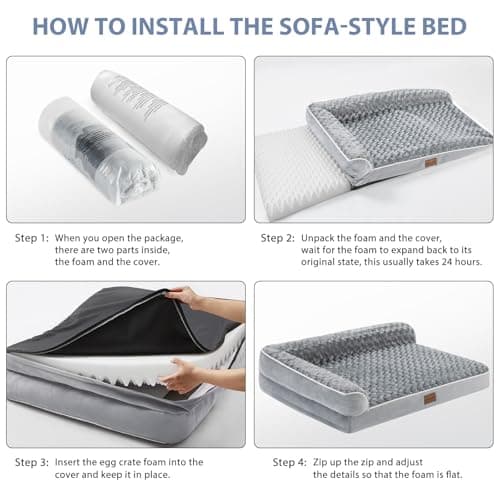 BFPETHOME Orthopedic Dog Bed for Large Dogs-Big Waterproof Sofa Dog Bed with Removable Washable Cover, Washable Pet Bed with Waterproof Lining and Nonskid Bottom,Pet Bed for Large Dogs 5