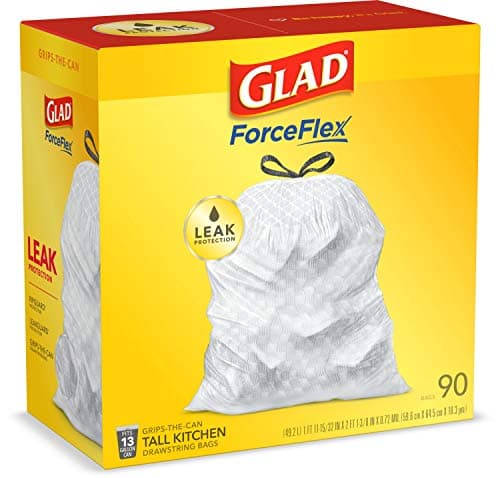 Glad ForceFlex Tall Kitchen Drawstring Trash Bags, 13 Gallon, 90 Count, Package May Vary 9