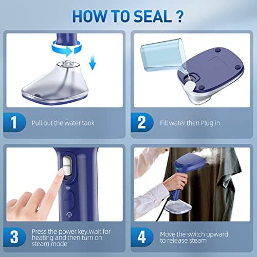 Steamer for Clothes - 1800W Powerful Steam, 2 Modes for Wet and Dry Ironing, 20-Second Fast Heat-up,Detachable Water Tank with Heat-Resistant Gloves -Removing Wrinkles.Only for 120V Countries.Blue 8
