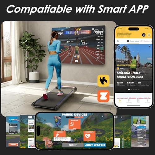 UPREIGN 3 in 1 Treadmill, Portable Under Desk Walking Treadmill with Incline for Home/Office, Remote Control, LED Display 5