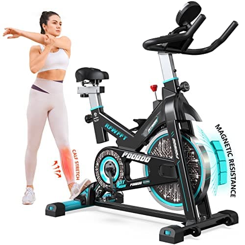 Exercise Bike Adjustable Resistance Cardio Workout Indoor Fitness Bike w/LCD Monitor Adjustable Seat Straps Foot Pads Home Office Fitness Training Workout