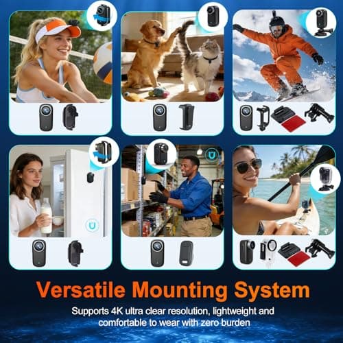 DOLLRANK 4K Mini Body Camera, Portable Thumb Action Camera with Audio, Vertical/Wide Mode, Hands-Free POV Wearable Cam for Running, Cycling/Biking, Hiking, Home & Personal Safety Recording(Black32GB) 6