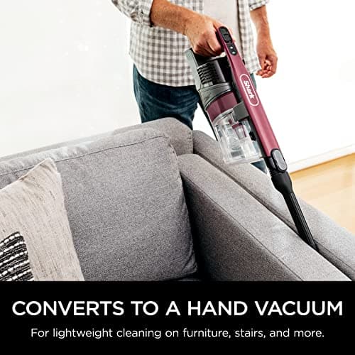Shark Cordless Vacuum Cleaner, HEPA Filter, Lightweight, Portable, Rechargeable, Pet Hair Pickup, Removable Handheld, Crevice, Upholstery & Dusting Brush Included, 40-min runtime, Red, IZ362H 6