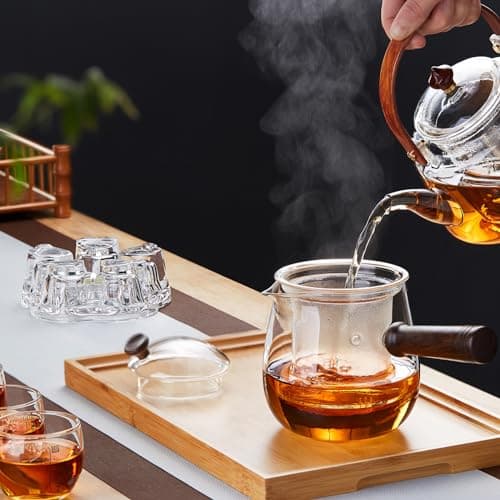 Unbreakable Teapot Warmer 4.3in for Heatproof,Candle Teapot Warmer,Resistant Borosilicate Glass Teapot Warmer with Heating Base 7