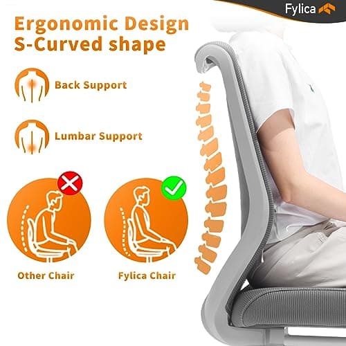 FYLICA Office Chairs No Wheels Conference Room Chair Breathable Mesh Upgraded Cushion and Sled Base, Mid Back Reception Chair No Armrests (2, Black) 7