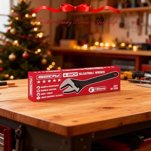 SEDY 6-Inch Adjustable Wrench, Black Oxide Finish Wide Jaw Spanner with Inch/Metric Scale, Premium Drop Forged Steel for Automotive Plumbing and Household Repairs 7