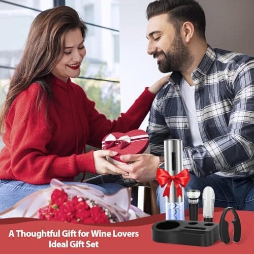 Electric Wine Opener Set Rechargeable Electric Wine Bottle Opener Stainless Steel Automatic Wine Opener for Wine Lovers 6