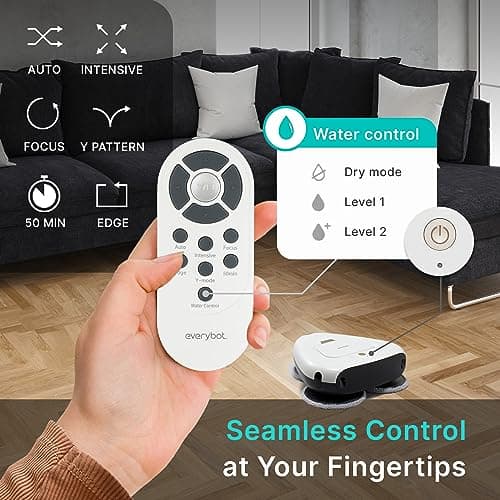 EVERYBOT Three-Spin Robot Mop for Hard Floors - Ultra-Quiet 43dB, Powerful Three Mops Wiping, Long Battery & Large Water Tank, Remote Control, Global Design Award Winner 6
