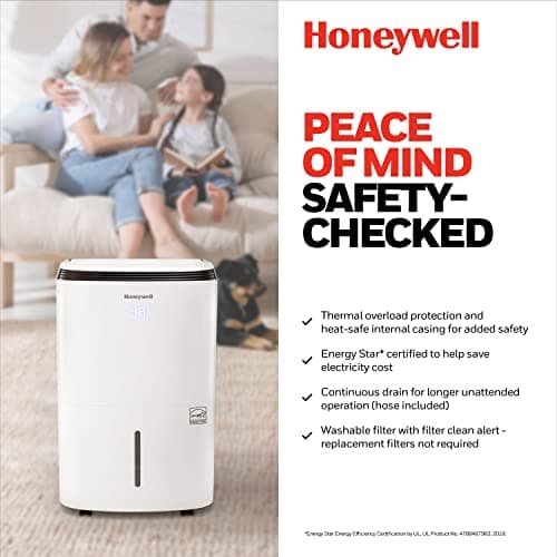 Honeywell 1000 Sq. Ft. Energy Star Smart Dehumidifier for Home Basements & Large Rooms, with WiFi, Alexa Voice Control and Anti-Spill Design - TP30AWKNR 8