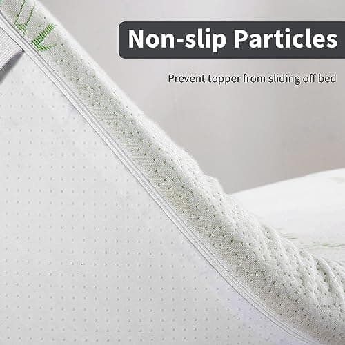 HOMBYS Memory Foam Massage Bed Mattress Topper with Cooling Rayon Derived from Bamboo Cover, Lash Bed Table Mattress Topper with Elastic Bands, Cushion Only, White, 73" x 24" 7