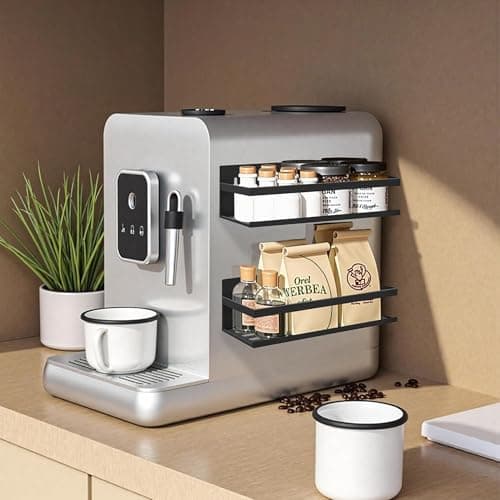 SMRCAD Magnetic Spice Rack for Refrigerator Seasoning Organizer for Spice Fridge Shelf storage Magnetic Shelf with Hook for Oven (4pack-Cut out-Black) 6