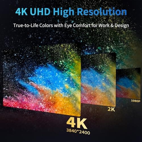 DAMRAPT 16" OLED Portable Monitor 4K 16:10, 3840x2400p, 100% Adobe RGB, 10-Bit, 400+ Nits, 100000:1 Contrast,Ultra-Slim Travel Monitor with Seelve Case, External for Laptop, Mac, PC, Game Consoles 3