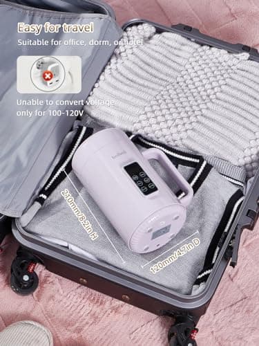 balbali Portable Electric Pot for Cooking Dorm Room - 28oz Non-stick Travel Electric Kettle, Mini Hot Pot with Temperature and Time Control - Self Heating Soup/Rice/Ramen Cooker/Warmer Purple 6