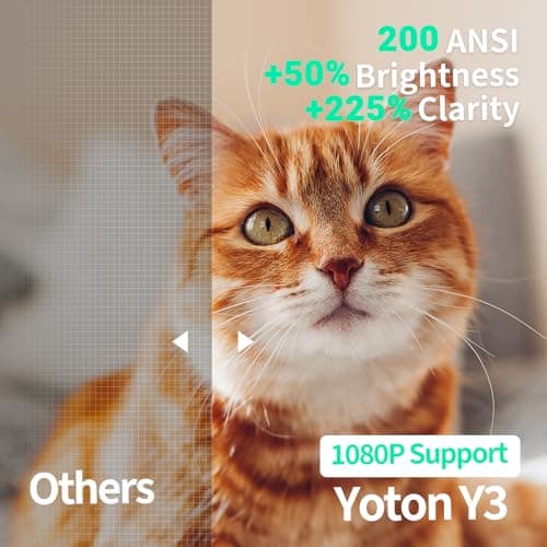 Yoton Mini Projector, Portable Phone small projector 1080P Full HD Supported for iOS/Android/Laptop, Video Projector Y3 Compatible with Fire Stick, HDMI, USB, PS5, Xbox 5