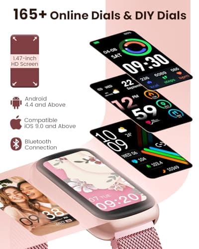 Fitness Tracker- Smart Watches for Women Men with 24/7 Heart Rate Monitor Blood Oxygen Sleep Tracker, Waterproof Fitness Watch, Activity Smartwatch for Android iPhone, Calorie Distance Pedometer, Gift 7