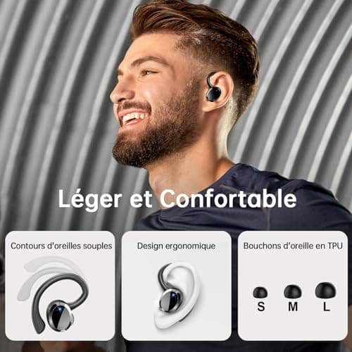 Wireless Earbuds Bluetooth Headphone Sport, 2024 Bluetooth 5.3 Earbud 14.2mm Driver Stereo Over Ear Buds, 48Hrs Earphone with Earhook, Noise Cancelling Mic, IP7 Waterproof Headset for Workout/Running 6