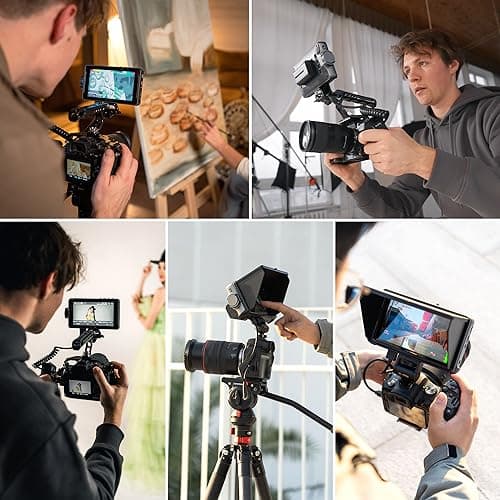 VILTROX DC-550 Pro Touchscreen Camera Field Monitor 4K HDMI (5.5 Inch) DSLR Camera Monitor with Battery Sunshade Hood 3D Lut Peaking Focus Assist 1200 nits 160° Wide View Angle DC 12V Type-C 5V in 8