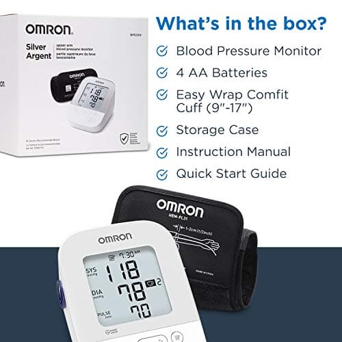 OMRON Silver Upper Arm Blood Pressure Monitor with Large Display, Clinically Validated, Medical Grade, FDA Cleared, FSA/HSA Eligible, Uses OMRON Connect App for Unlimited Free Measurements 5