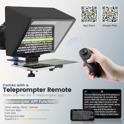 GEIMRSY 9.30-inch Aluminium teleprompter with 70/30 Split Glass for Mobile and Camera Shooting, Compatible with S-Telepromter app for iOS/Android 5